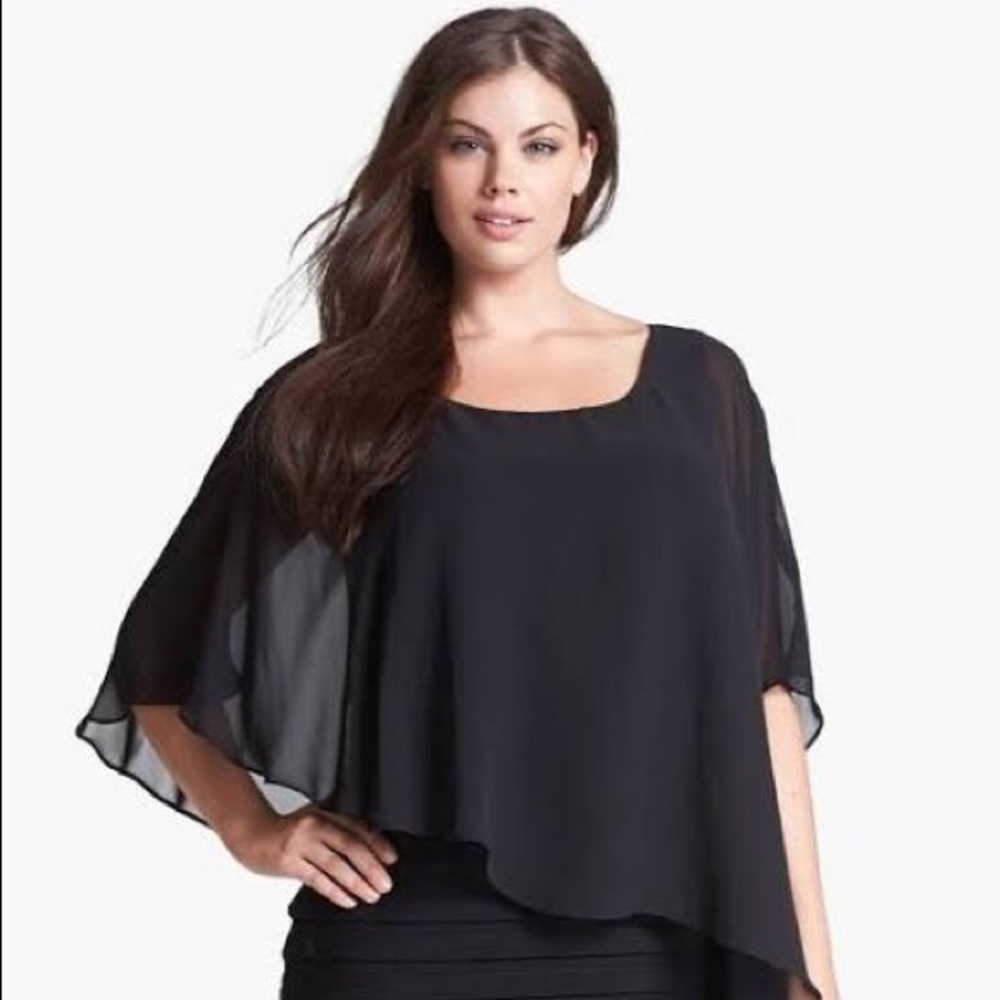 Adriana papell black dress with shawl